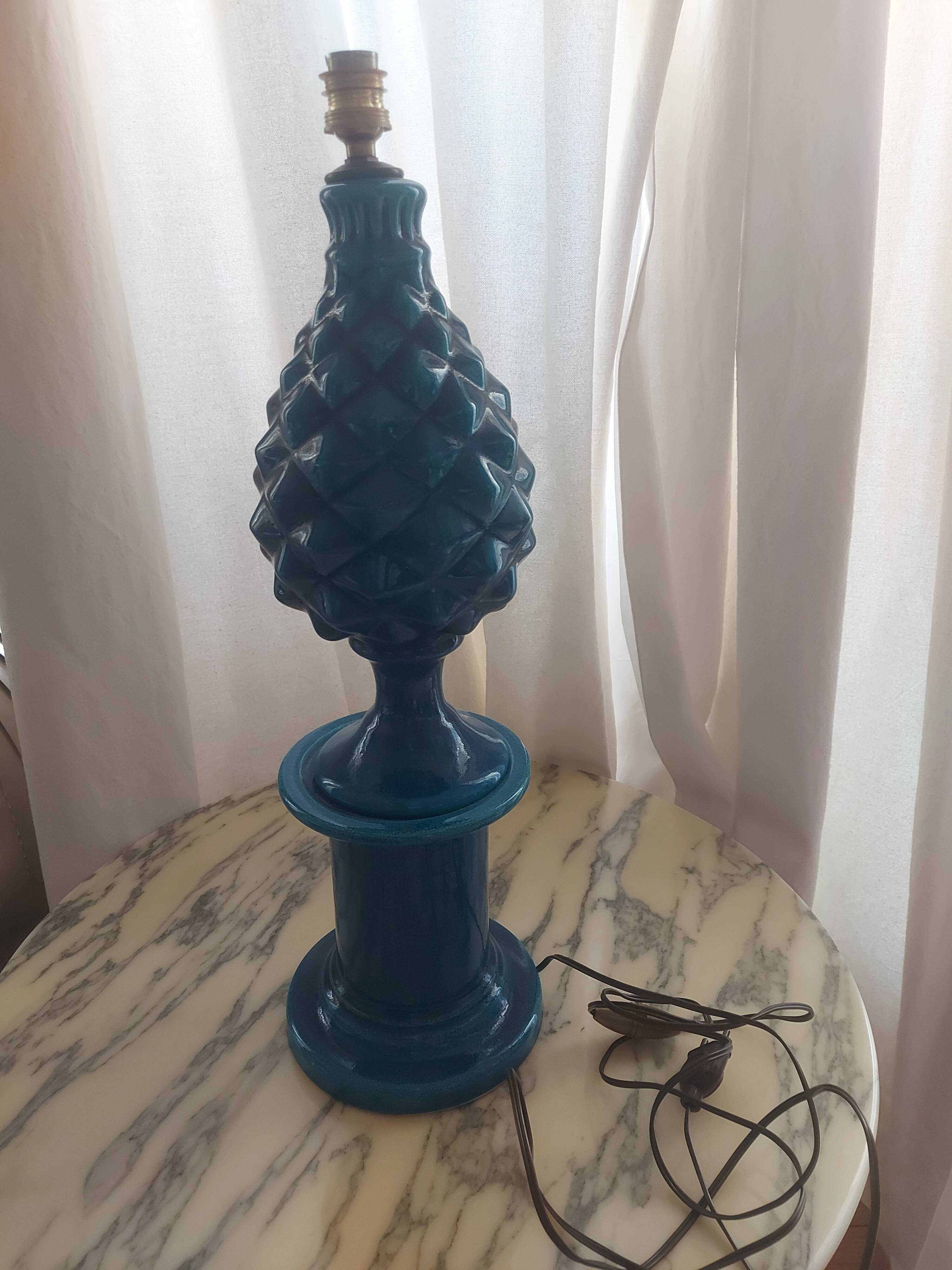 Pol Chambost ceramic pineapple lamp base
