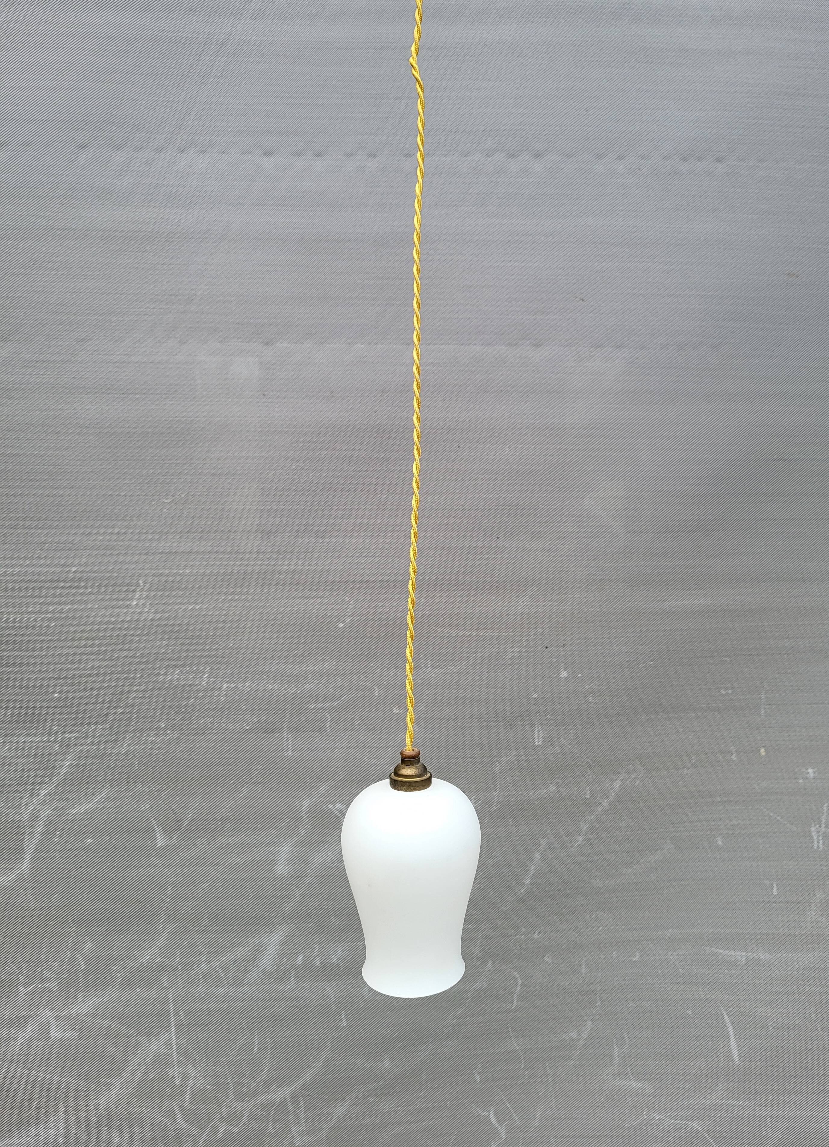 Opaline glass tulip pendant light