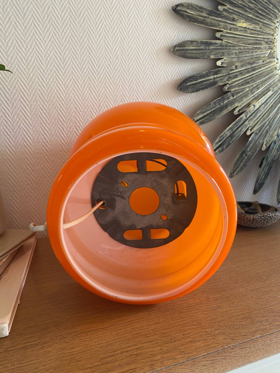 Orange mushroom lamp 70s