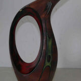 Pitcher carafe broc zoomorphic enamelled ceramic