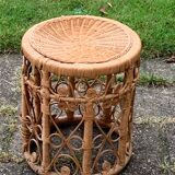 Side table in wicker rattan