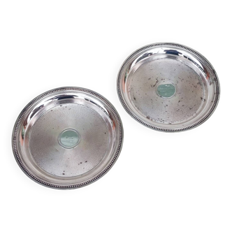 Pair Christofle wine bottle coasters