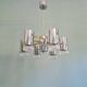 Space Age chandelier in chrome metal and brass, 1970s