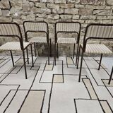 Set of 4 vintage stackable chairs 1980
