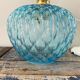 Vintage turquoise blue pendant lamp in electrified chiseled glass to nine