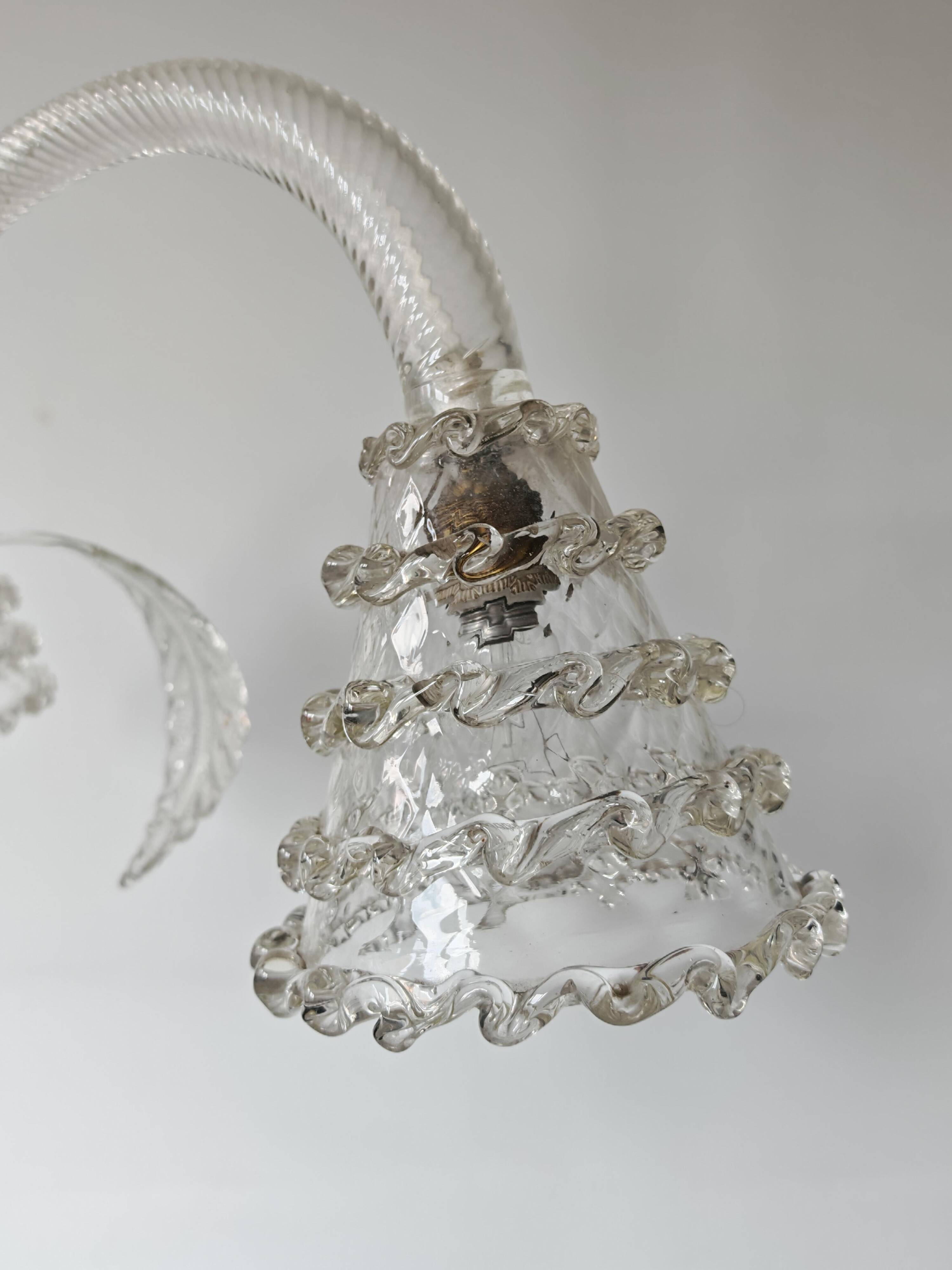 Art Deco chandelier in Murano glass by Barovier and Toso from the 1940s.