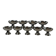 Set of 9 stainless steel bowls