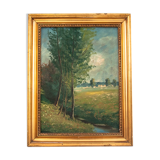 "Stream in the meadow" painting