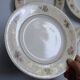 Set of 6 flat plates Salins model Simone beige with flowers.