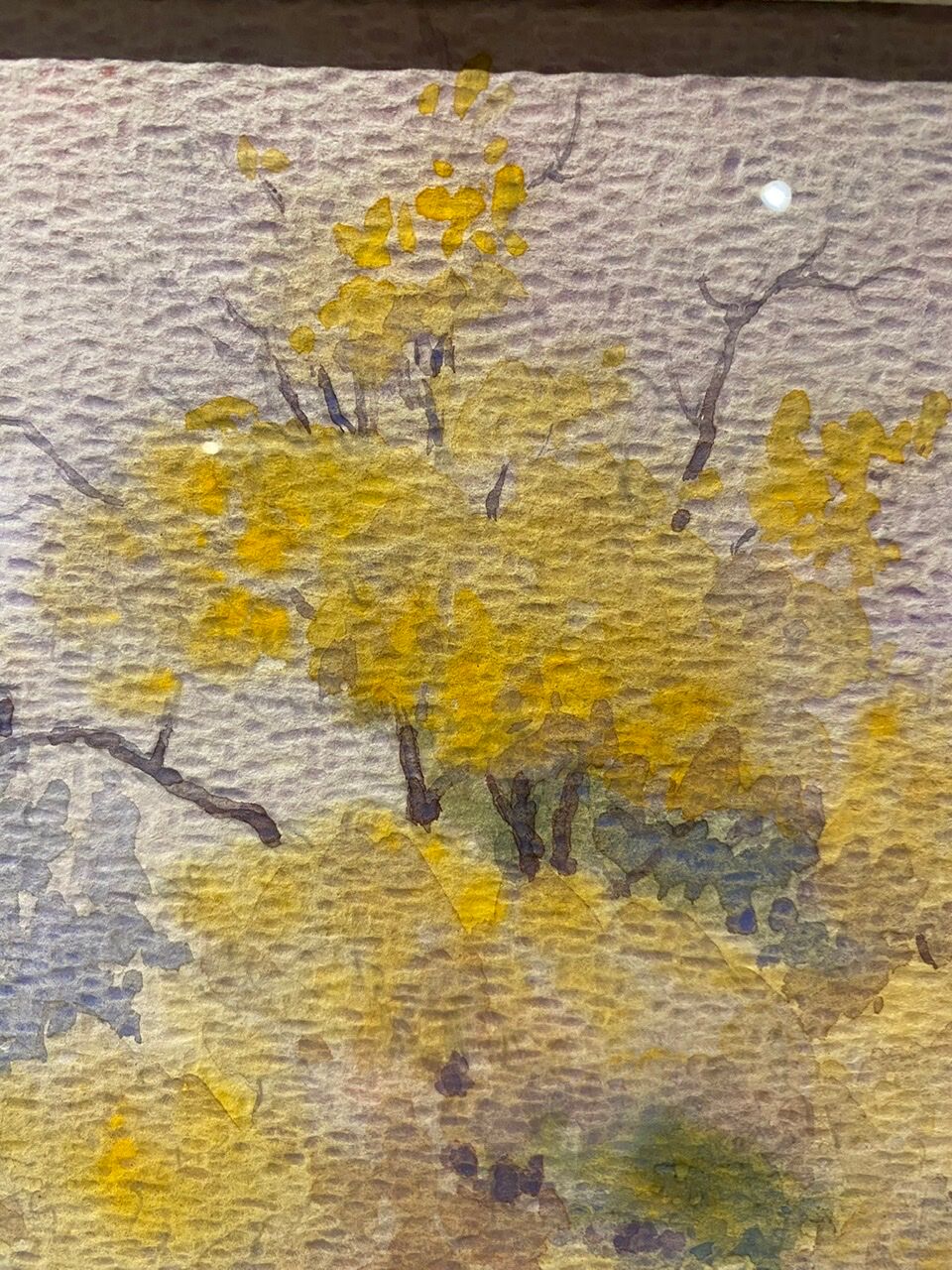 Tableau ancien , paysage dans la nature, signé Andrée Bouchard ( 1903-2002)