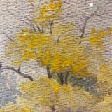 Old painting, landscape in nature, signed Andrée Bouchard (1903-2002)