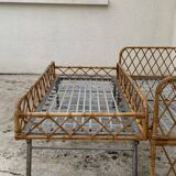 Rattan leg bed 1960