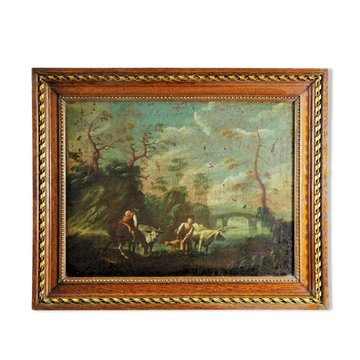 Flemish School, "Landscape of the Countryside", oil on canvas, seventeenth century