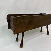 Brutalist solid wooden flower plante, 1970's