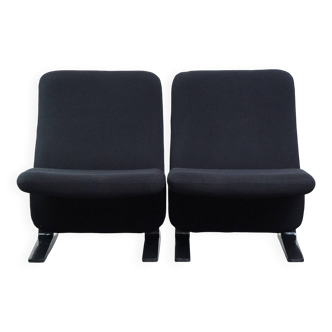 Lot de 2 fauteuils confortables design vintage noirs