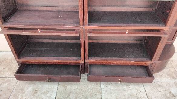 Large modular vintage display cabinet pierre cruiege for martin du