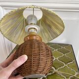 Wicker bedside lamp