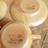 Coffee service tea chocolate stoneware village CNP France vintage