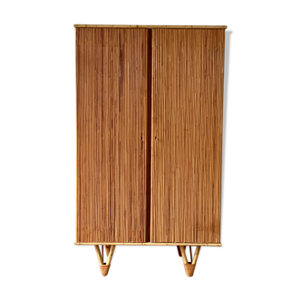 Vintage rattan wardrobe
