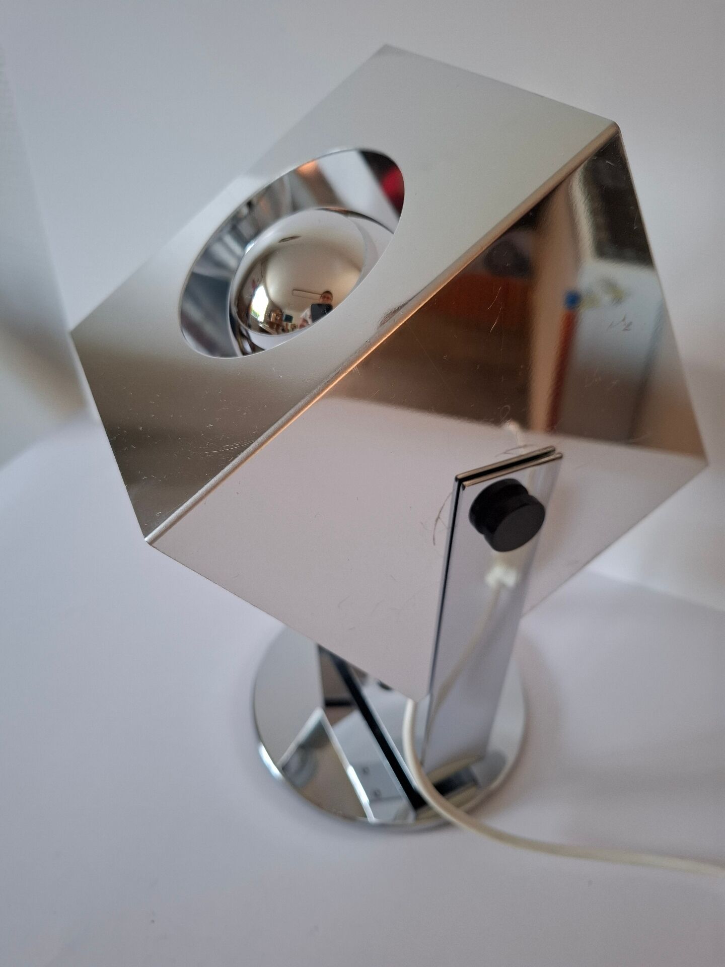 Lampe métal chromé 70's