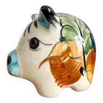 Hand-painted ceramic piggy bank