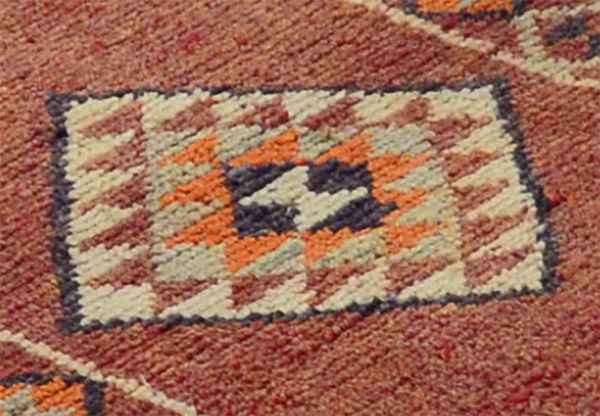 Herki vintage wool hallway rug, 307 x 87 cm