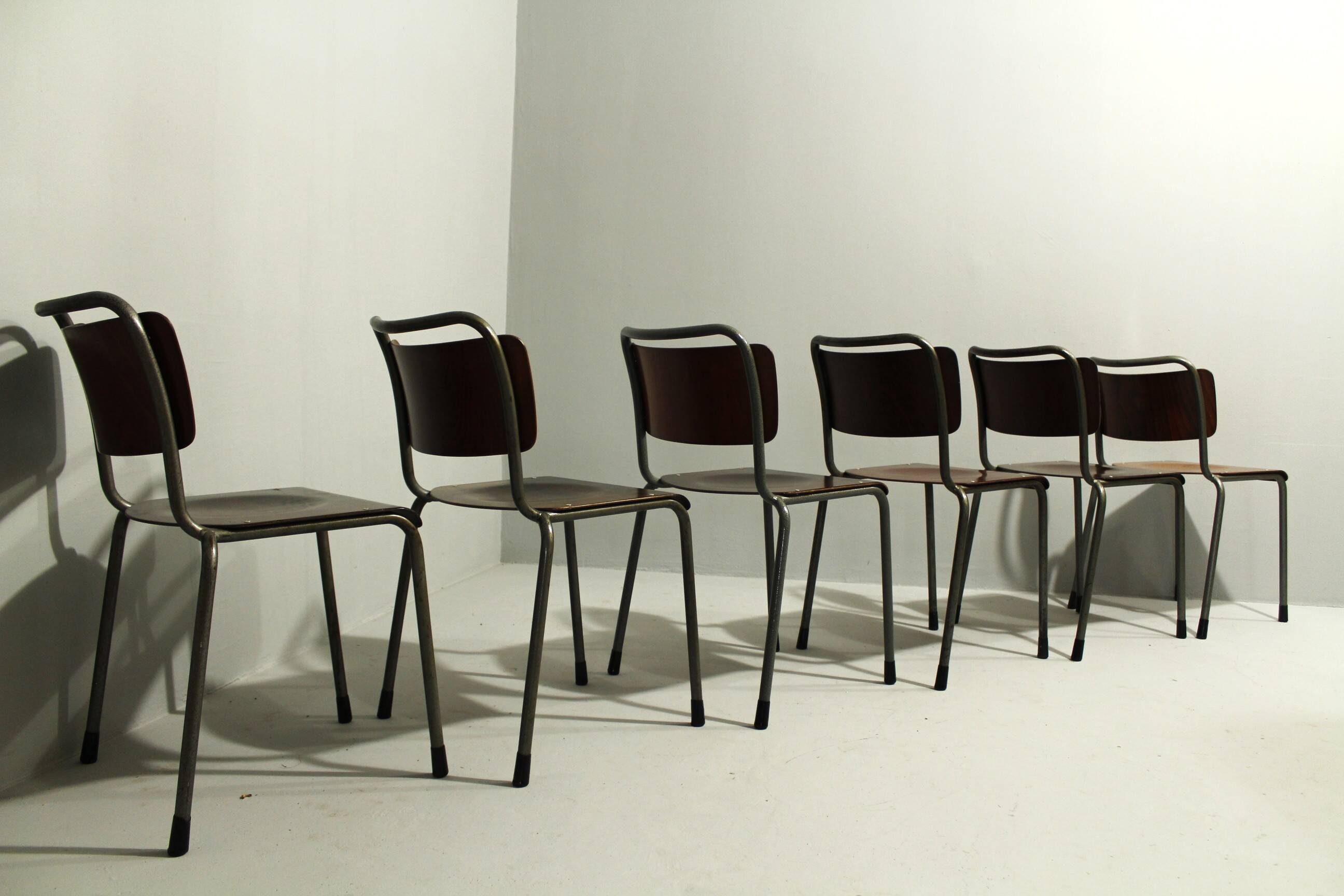 Model 106 Chairs by W. H. Gispen for Delft, 1950s, Set of 6
