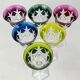 Val Saint Lambert, 6 coloured crystal Roemer glasses, 19 cm