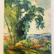 Oil on wood early 20th century countryside view