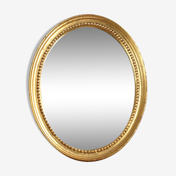 Miroir oval bois doré 26x20cm