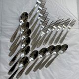 Christofle cutlery set - 11 fourchettes de table et 11 cuillères à soupe - Art déco - Métal argenté