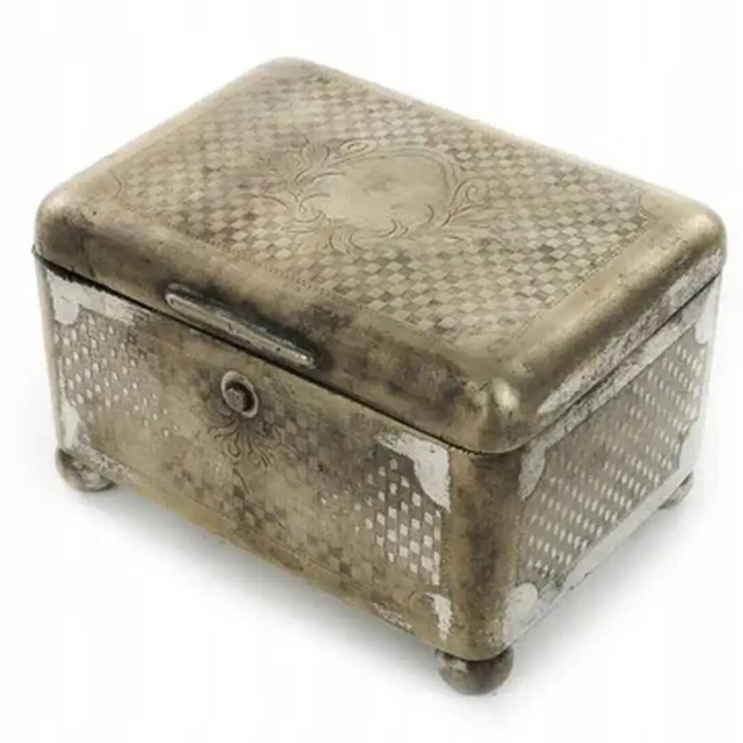 Art Deco sugar bowl, silver-plated brass, Norblin, Poland, 1920s