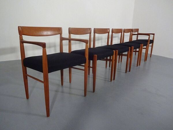Danish Teak Dining Chairs by H. W. Klein for Bramin, 1960s, Set of 6