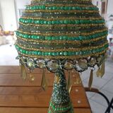 Jellyfish style lamp foot and lampshade in pink pearls tassels