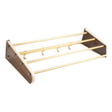 vintage formica and brass coat rack, cloakroom, hooks, hanger, shelf, hooks, coat hooks, decoration