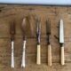 Silver metal serving cutlery