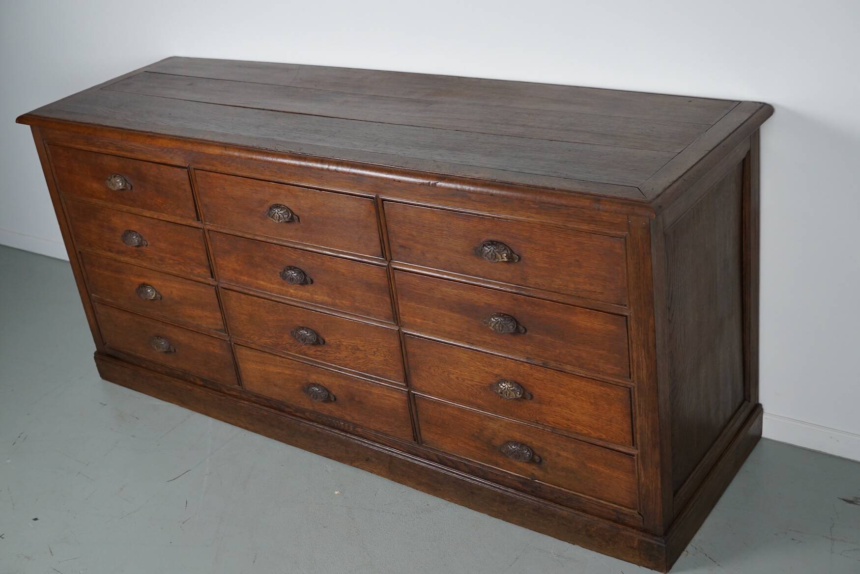 Antique Oak Apothecary / Filing Cabinet, France, 19th Century