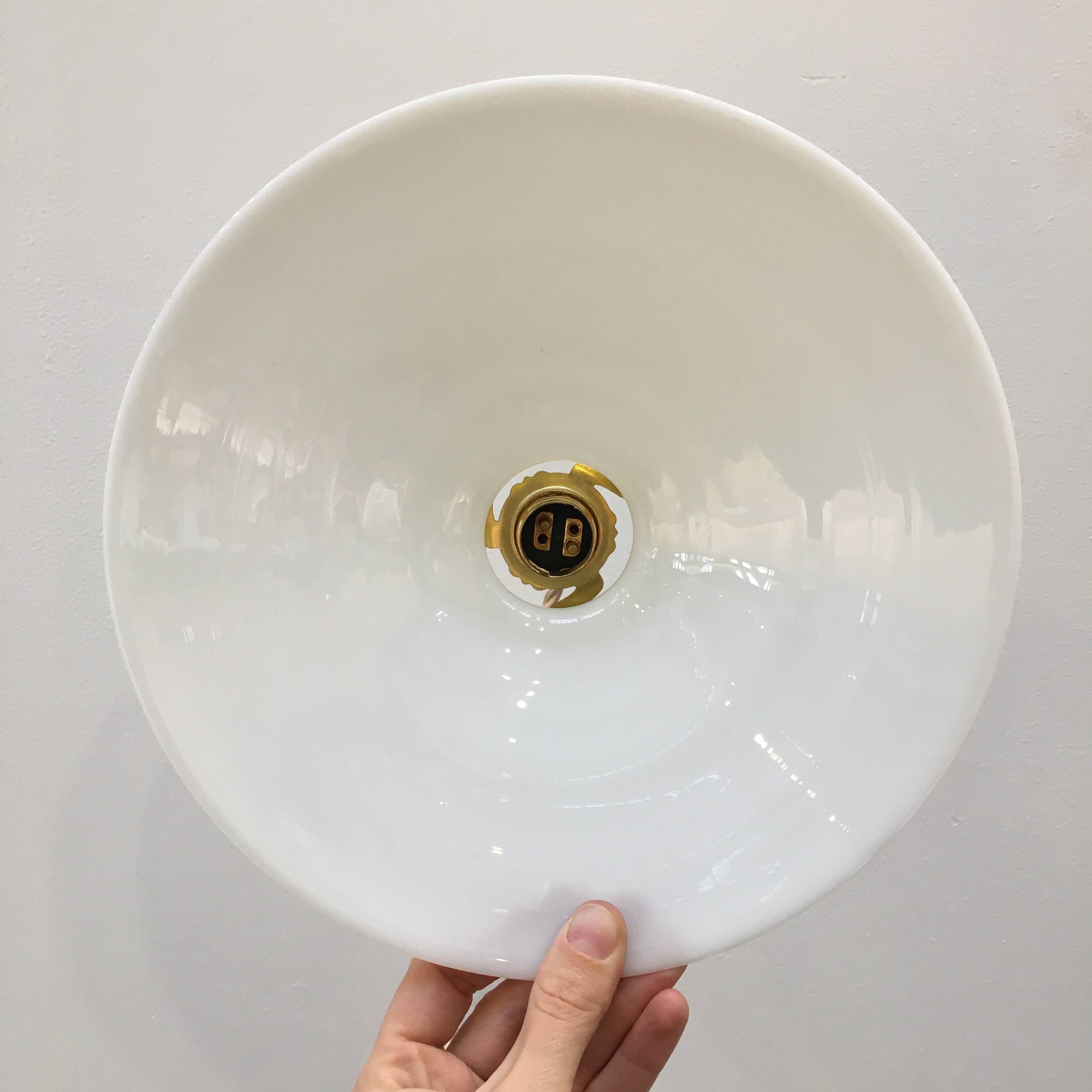 Vintage white opaline pendant light