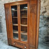 Solid oak display cabinet – Art Deco style – 1920s – Modular shelves