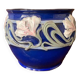 Art Nouveau pot cover in midnight blue ceramic, 1920