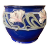 Cache pot Art Nouveau en céramique bleu nuit, 1920