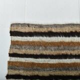 Striped Brown & Beige Vintage Kilim Rug, 133x170Cm
