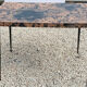 Vintage bistro table iron legs and speckled formica top