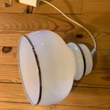 White opaline suspension with silver edging
