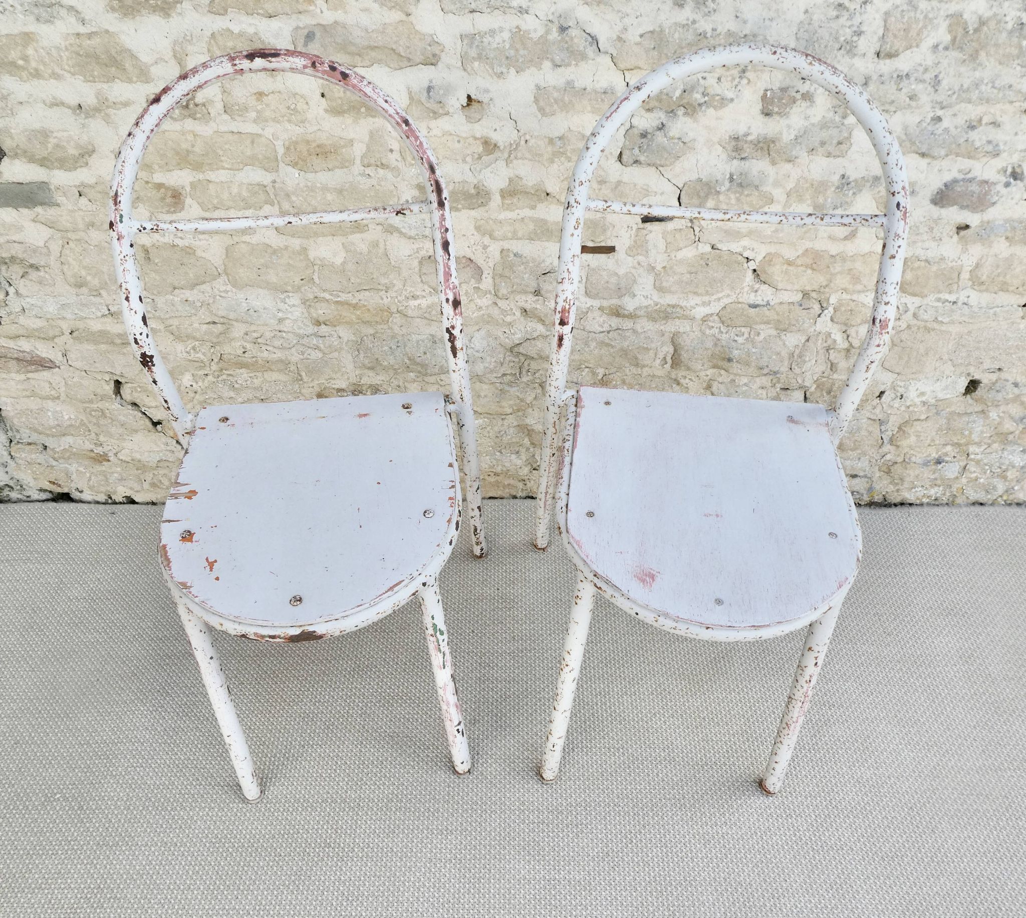 Paire de chaises Mobilor, en métal et bois