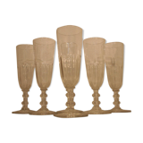St. louis 6 flutes baccarat has champagne 19th cut sides flat crystal