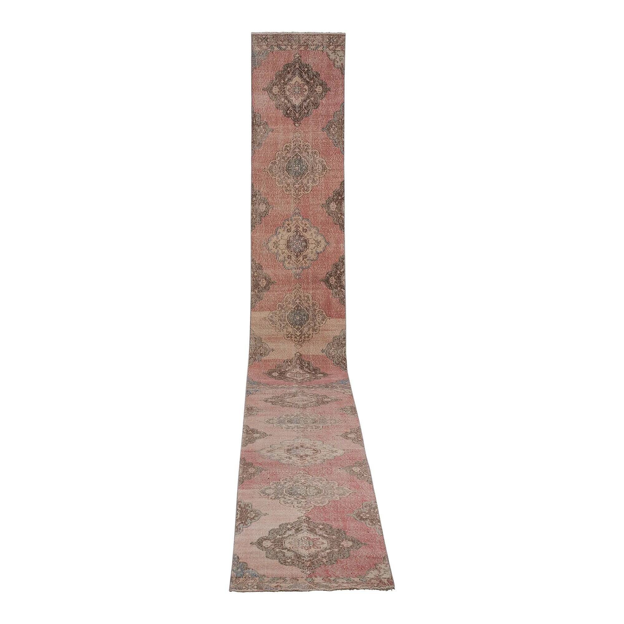 Tapis de couloir turc vintage 85x740 cm