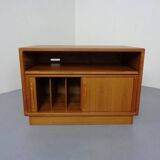 Small Teak Tambour Media Sideboard from Dyrlund, 1970s