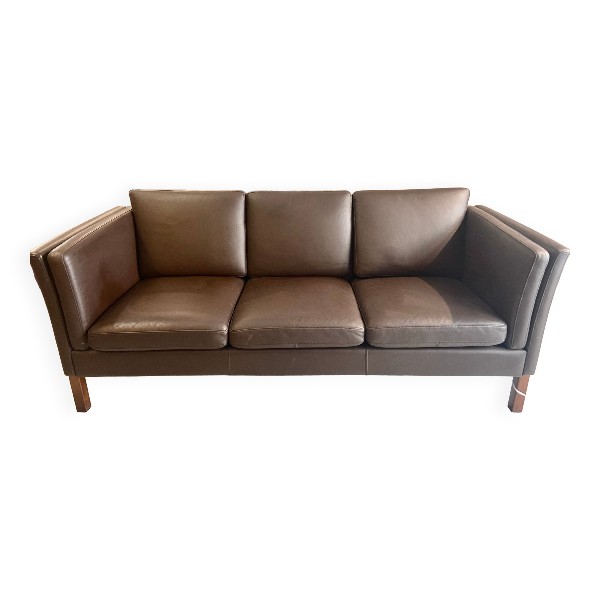 Danish leather sofa 3 places