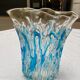 Vase bleu et transparent Costantini années 80 Murano